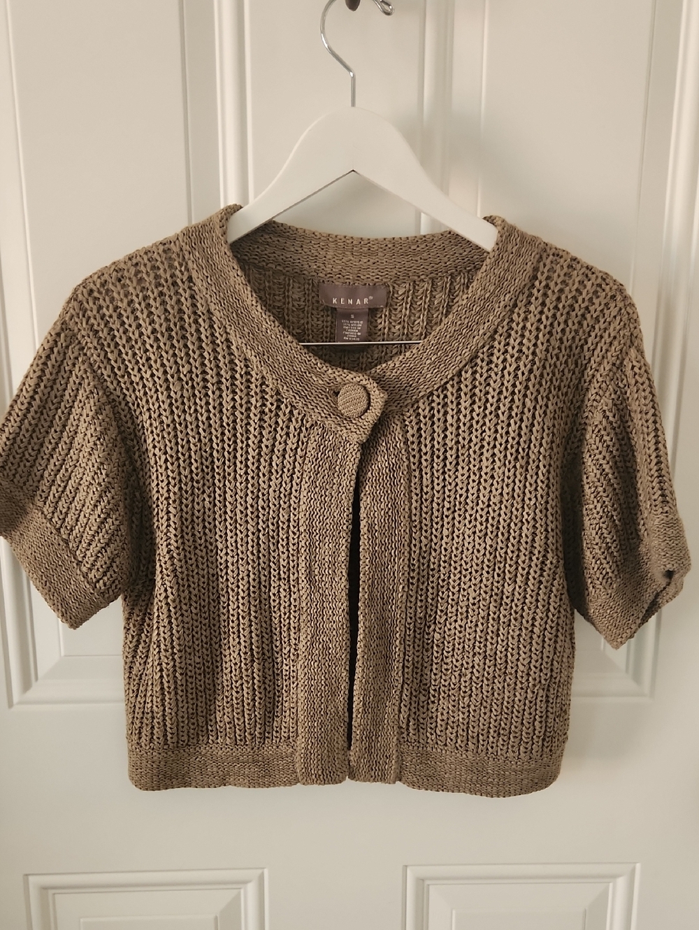 Taupe Short Sleeve Evening Sweater